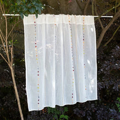 Rod Pocket Stripe Short Curtain for Window Kitchen Home Decoration