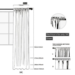 Jacquard Gauze Curtain Willow Sheer Curtain Rod Pocket Living Room Bedroom Decor
