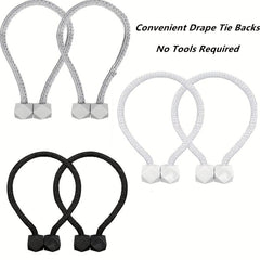 2pcs Magnetic Curtain Tiebacks for Home and Office Use
