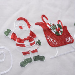 Santa Claus Embroidered Sheer Curtain for Rural Pastoral Decor