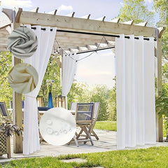 Outdoor Sheer Curtain - Mildew Proof, Waterproof, UV Resistant
