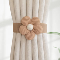 1pc Flower Pattern Curtain Tieback No Drilling