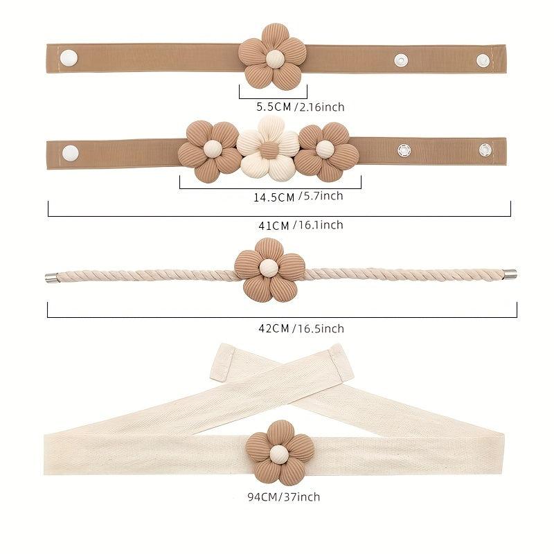 1pc Flower Pattern Curtain Tieback No Drilling