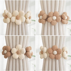 1pc Flower Pattern Curtain Tieback No Drilling