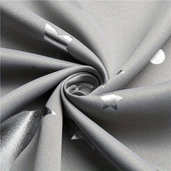 Big Star Moon Pattern Shortcurtain Grey Blackout75 Window Decor