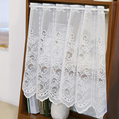 Small Flower Cafe Curtain Lace Hollow Mesh Short Curtain