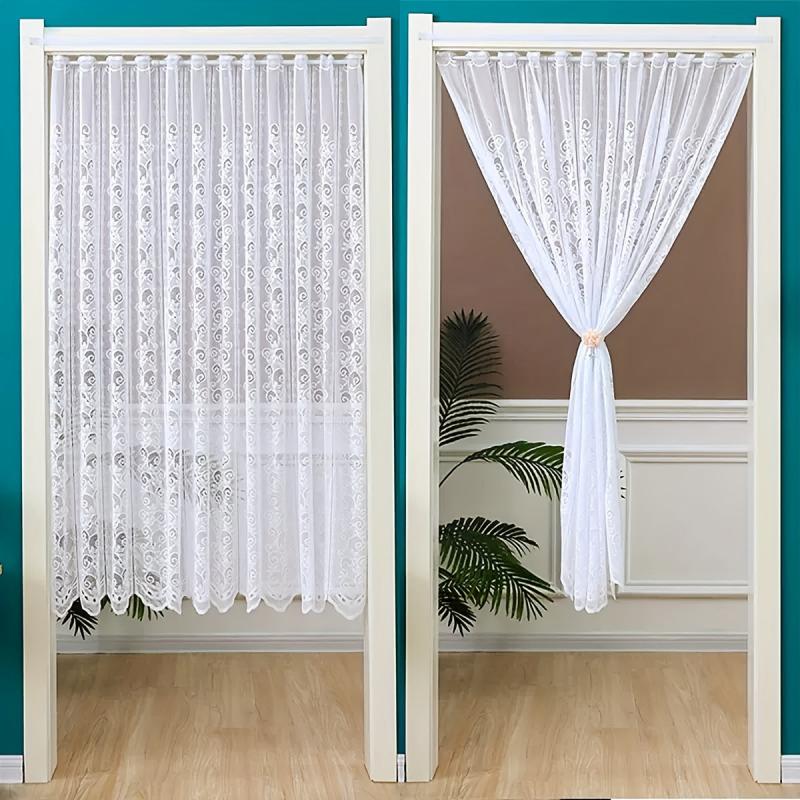 Small Flower Cafe Curtain Lace Hollow Mesh Short Curtain