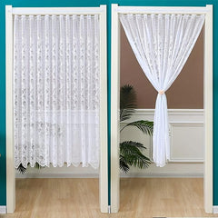 Small Flower Cafe Curtain Lace Hollow Mesh Short Curtain