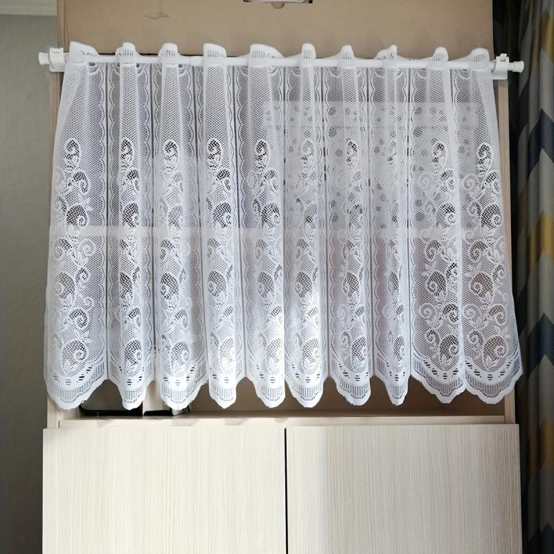 Small Flower Cafe Curtain Lace Hollow Mesh Short Curtain