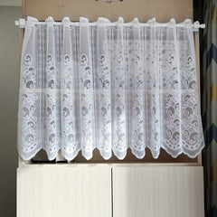 Small Flower Cafe Curtain Lace Hollow Mesh Short Curtain
