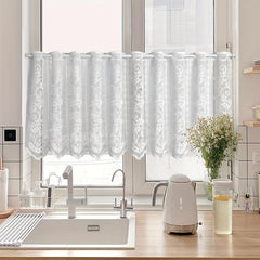 Small Flower Cafe Curtain Lace Hollow Mesh Short Curtain