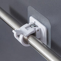 2pcs Nail Adjustable Curtain Rod Holder Clamp Hooks Rod Bracket Holders