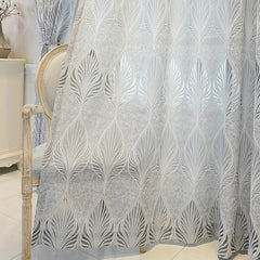 Hollow Leaf Jacquard Sheer Curtain - Enhance Home Decor with Style and Privacy