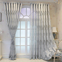 Hollow Leaf Jacquard Sheer Curtain - Enhance Home Decor with Style and Privacy