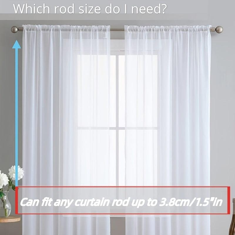 1pc Sheer Voile Rod Pocket Curtain Panel 54x84 Inches