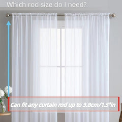 1pc Sheer Voile Rod Pocket Curtain Panel 54x84 Inches