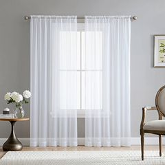 1pc Sheer Voile Rod Pocket Curtain Panel 54x84 Inches