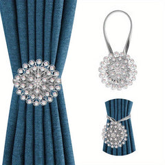 1pc Magnetic Tieback For Curtains Crystal Flower Curtain Tiebacks