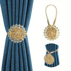 1pc Magnetic Tieback For Curtains Crystal Flower Curtain Tiebacks
