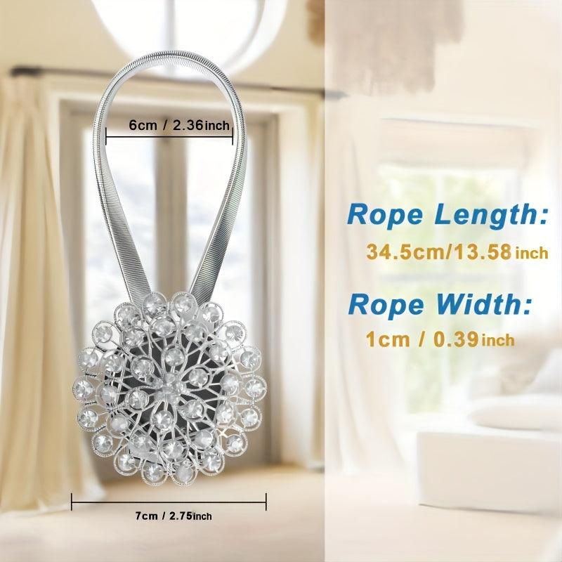 1pc Magnetic Tieback For Curtains Crystal Flower Curtain Tiebacks
