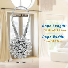 1pc Magnetic Tieback For Curtains Crystal Flower Curtain Tiebacks