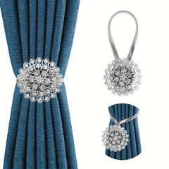1pc Magnetic Tieback For Curtains Crystal Flower Curtain Tiebacks