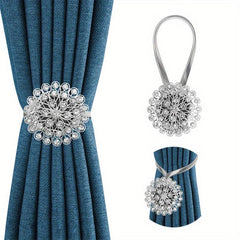 1pc Magnetic Tieback For Curtains Crystal Flower Curtain Tiebacks