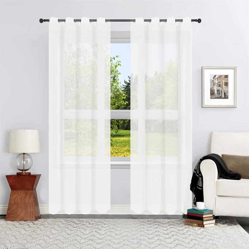 Lightweight Voile Sheer Curtains Grommet Top Light Filtering Curtains