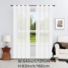 Lightweight Voile Sheer Curtains Grommet Top Light Filtering Curtains