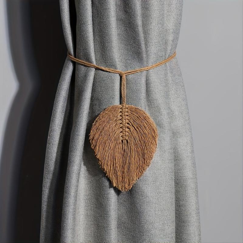 Bohemian Woven Tassel Curtain Buckle Leaves Curtain Ties