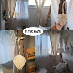 Bohemian Woven Tassel Curtain Buckle Leaves Curtain Ties