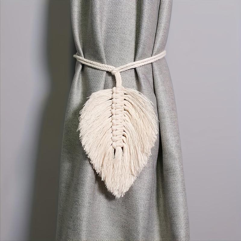 Bohemian Woven Tassel Curtain Buckle Leaves Curtain Ties