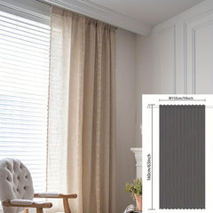 Polyester Linen Curtains with Hollow Stitching American Style Kitchen Curtains