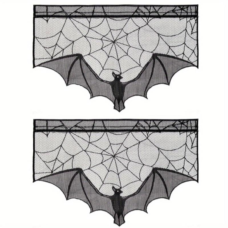 Lace Spider Web Bat Curtain Halloween Decoration