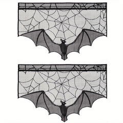 Lace Spider Web Bat Curtain Halloween Decoration