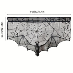 Lace Spider Web Bat Curtain Halloween Decoration