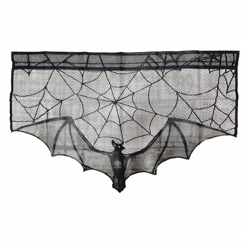 Lace Spider Web Bat Curtain Halloween Decoration