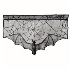 Lace Spider Web Bat Curtain Halloween Decoration