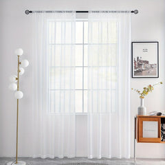 Sheer Voile Rod Pocket Window Curtain for Home Decor