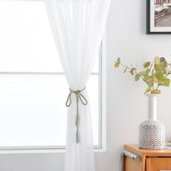 Sheer Voile Rod Pocket Window Curtain for Home Decor
