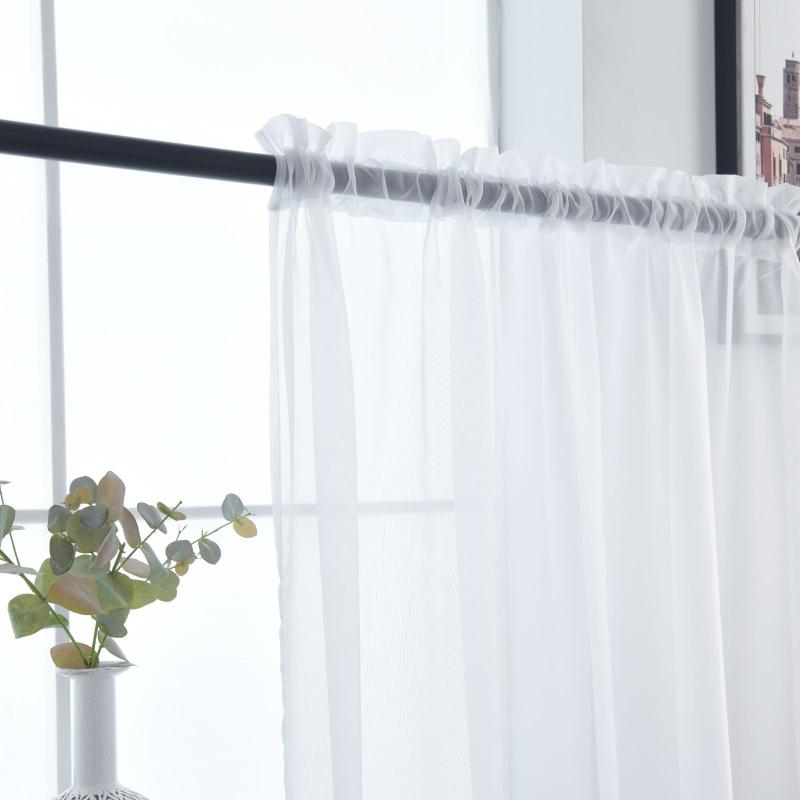Sheer Voile Rod Pocket Window Curtain for Home Decor