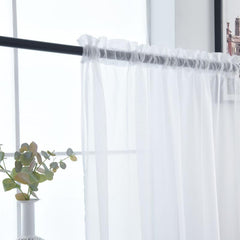 Sheer Voile Rod Pocket Window Curtain for Home Decor