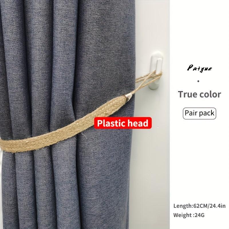 2pcs Curtain Rope Curtain Buckle Knitted Knot Braided Window Curtain Tiebacks