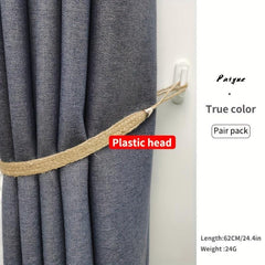 2pcs Curtain Rope Curtain Buckle Knitted Knot Braided Window Curtain Tiebacks