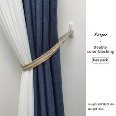 2pcs Curtain Rope Curtain Buckle Knitted Knot Braided Window Curtain Tiebacks