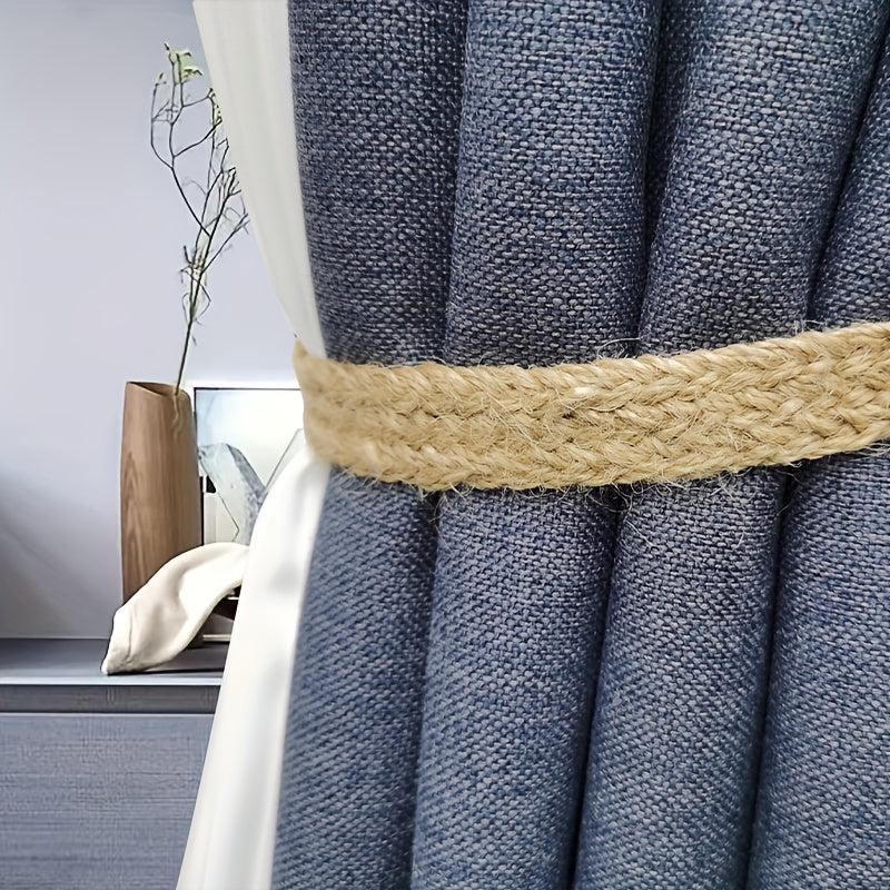 2pcs Curtain Rope Curtain Buckle Knitted Knot Braided Window Curtain Tiebacks
