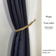 2pcs Curtain Rope Curtain Buckle Knitted Knot Braided Window Curtain Tiebacks