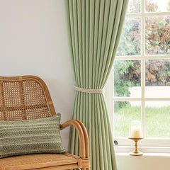 1pc Matcha Green Blackout Bedroom Curtain Home Decor