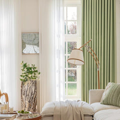 1pc Matcha Green Blackout Bedroom Curtain Home Decor