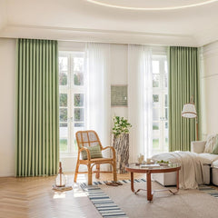 1pc Matcha Green Blackout Bedroom Curtain Home Decor